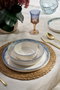 Hermia Roundy - Blue Juego de Cena de Porcelana de 24 Piezas